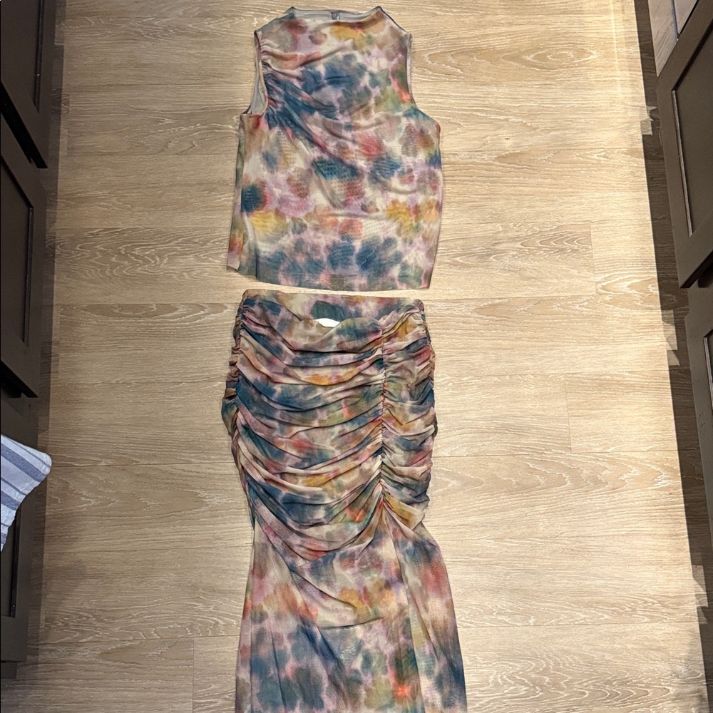 By Anthropologie Ruched Two-Piece Set - Multicolor